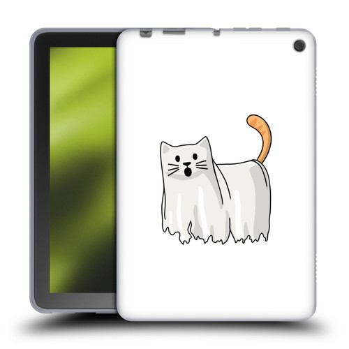 Beth Wilson Doodle Cats 2 Halloween Ghost Soft Gel Case for Amazon Fire HD 8/Fire HD 8 Plus 2020