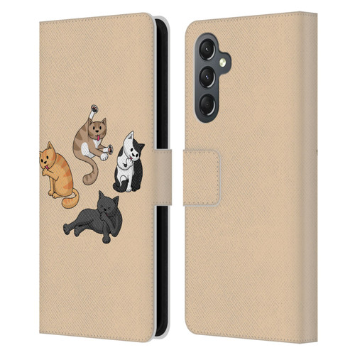 Beth Wilson Doodle Cats 2 Washing Time Leather Book Wallet Case Cover For Samsung Galaxy A25 5G