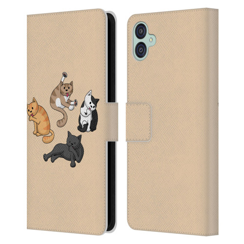 Beth Wilson Doodle Cats 2 Washing Time Leather Book Wallet Case Cover For Samsung Galaxy M04 5G / A04e