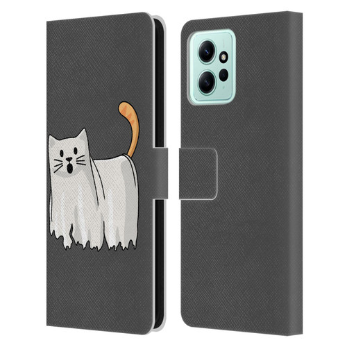 Beth Wilson Doodle Cats 2 Halloween Ghost Leather Book Wallet Case Cover For Xiaomi Redmi 12