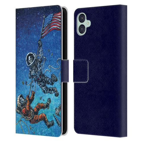 David Lozeau Skeleton Grunge Astronaut Battle Leather Book Wallet Case Cover For Samsung Galaxy M04 5G / A04e