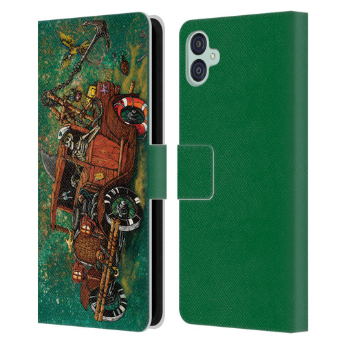 David Lozeau Skeleton Grunge Tiki Towing Leather Book Wallet Case Cover For Samsung Galaxy M04 5G / A04e