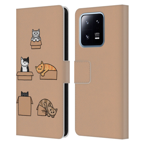 Beth Wilson Doodle Cats 2 Boxes Leather Book Wallet Case Cover For Xiaomi 13 Pro 5G