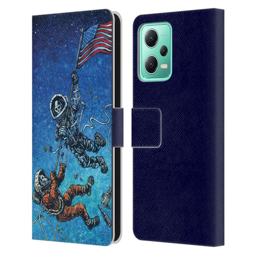 David Lozeau Skeleton Grunge Astronaut Battle Leather Book Wallet Case Cover For Xiaomi Redmi Note 12 5G