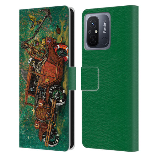 David Lozeau Skeleton Grunge Tiki Towing Leather Book Wallet Case Cover For Xiaomi Redmi 12C