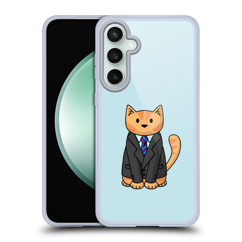 Beth Wilson Doodle Cats 2 Business Suit Soft Gel Case for Samsung Galaxy S23 FE 5G
