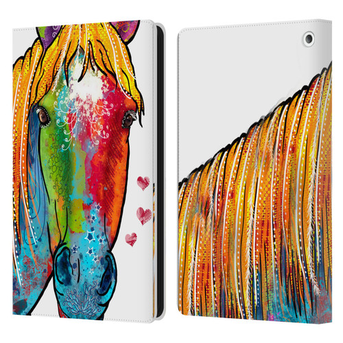 Duirwaigh Animals Horse Leather Book Wallet Case Cover For Amazon Fire HD 8/Fire HD 8 Plus 2020