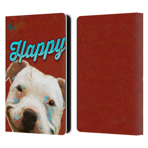Duirwaigh Animals Pitbull Dog Leather Book Wallet Case Cover For Amazon Kindle Paperwhite 5 (2021)