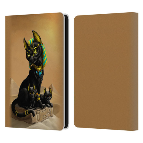 Stanley Morrison Art Egyptian Bastet Cat & Kittens Leather Book Wallet Case Cover For Amazon Kindle Paperwhite 5 (2021)