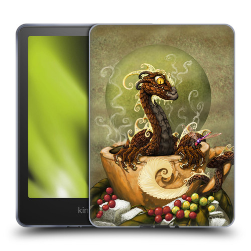 Stanley Morrison Art Brown Coffee Dragon Dragonfly Soft Gel Case for Amazon Kindle Paperwhite 5 (2021)