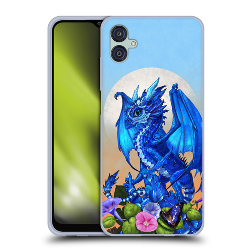 Stanley Morrison Art Blue Sapphire Dragon & Flowers Soft Gel Case for Samsung Galaxy M04 5G / A04e