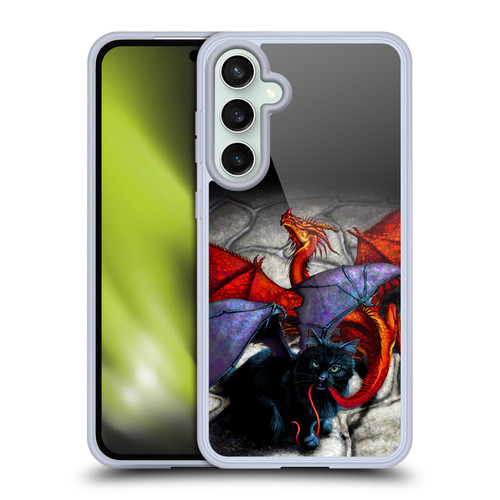 Stanley Morrison Art Bat Winged Black Cat & Dragon Soft Gel Case for Samsung Galaxy S23 FE 5G