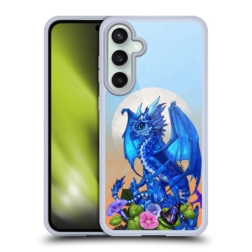 Stanley Morrison Art Blue Sapphire Dragon & Flowers Soft Gel Case for Samsung Galaxy S23 FE 5G