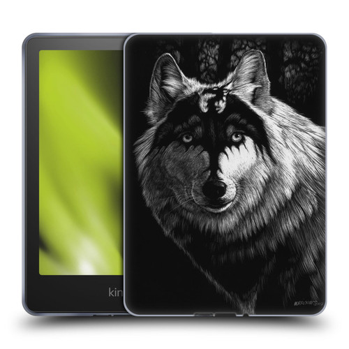 Stanley Morrison Black And White Gray Wolf With Dragon Marking Soft Gel Case for Amazon Kindle Paperwhite 5 (2021)