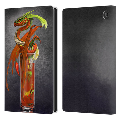 Stanley Morrison Dragons Red Tomato Bloody Mary Leather Book Wallet Case Cover For Amazon Fire 7 2022