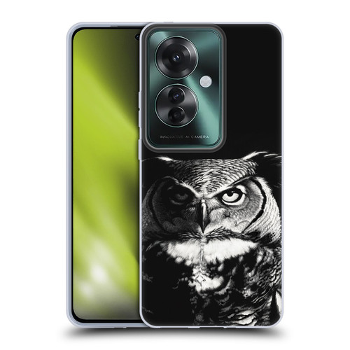 Stanley Morrison Black And White Great Horned Owl Soft Gel Case for OPPO Reno11 F 5G / F25 Pro 5G
