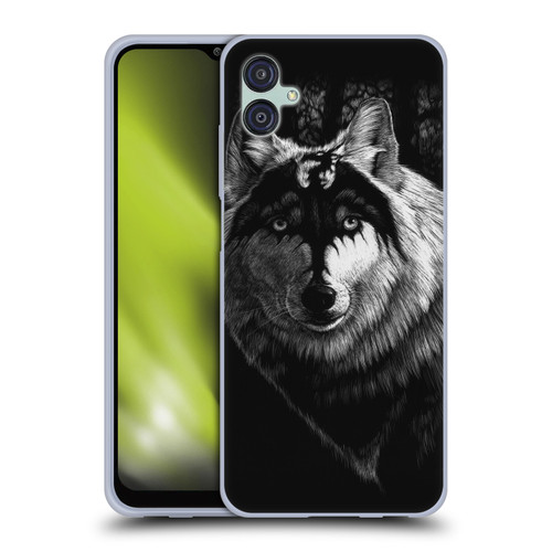 Stanley Morrison Black And White Gray Wolf With Dragon Marking Soft Gel Case for Samsung Galaxy M04 5G / A04e