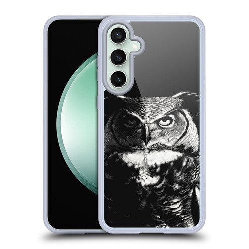 Stanley Morrison Black And White Great Horned Owl Soft Gel Case for Samsung Galaxy S23 FE 5G