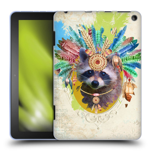 Duirwaigh Boho Animals Raccoon Soft Gel Case for Amazon Fire HD 8/Fire HD 8 Plus 2020