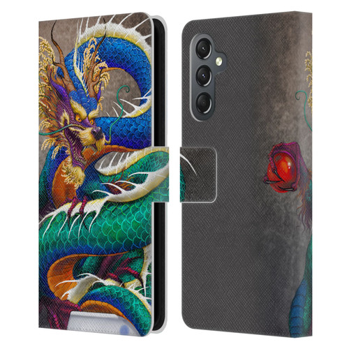 Stanley Morrison Dragons Asian Sake Drink Leather Book Wallet Case Cover For Samsung Galaxy A25 5G