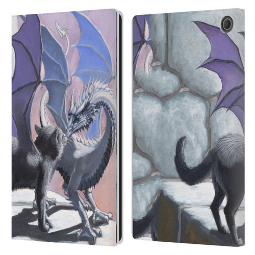 Stanley Morrison Dragons 2 Black Winged Cat Leather Book Wallet Case Cover For Amazon Fire Max 11 2023