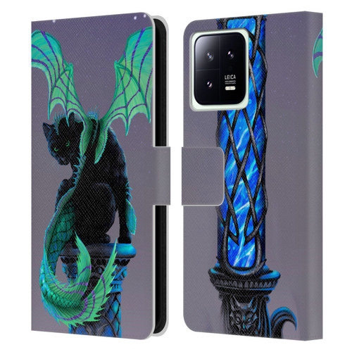 Stanley Morrison Dragons 2 Gothic Winged Cat Leather Book Wallet Case Cover For Xiaomi 13 5G