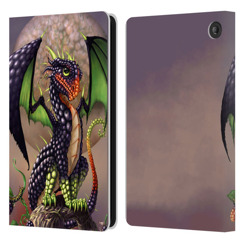 Stanley Morrison Dragons 3 Berry Garden Leather Book Wallet Case Cover For Amazon Fire 7 2022