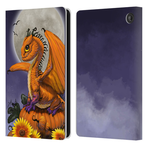 Stanley Morrison Dragons 3 Halloween Pumpkin Leather Book Wallet Case Cover For Amazon Fire 7 2022