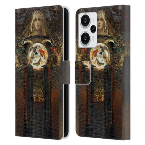 Duirwaigh God Butterfly Leather Book Wallet Case Cover For Xiaomi Redmi Note 12T