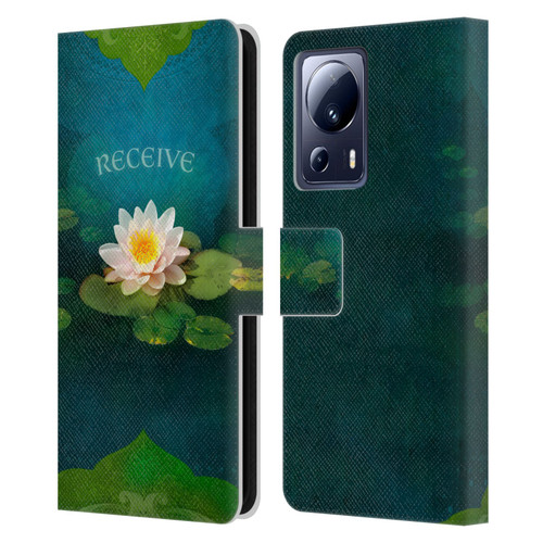 Duirwaigh God Receive Lotus Leather Book Wallet Case Cover For Xiaomi 13 Lite 5G