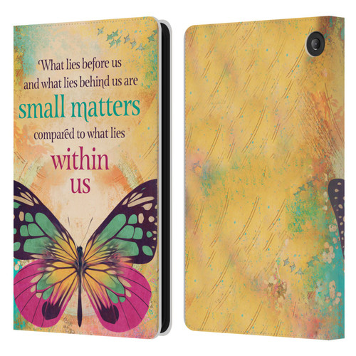 Duirwaigh Insects Butterfly 2 Leather Book Wallet Case Cover For Amazon Fire 7 2022