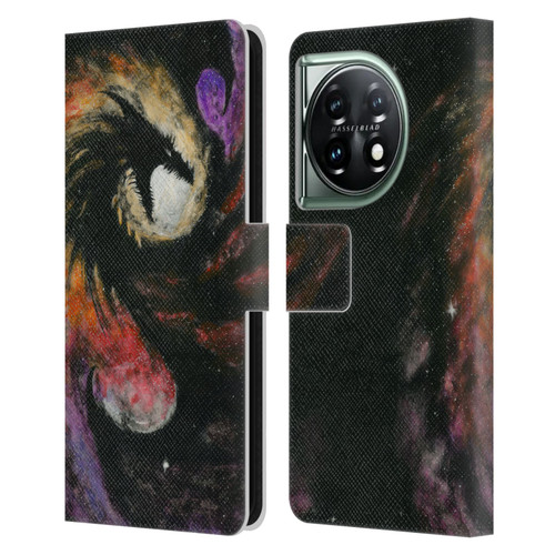 Stanley Morrison Dragons 3 Swirling Starry Galaxy Leather Book Wallet Case Cover For OnePlus 11 5G