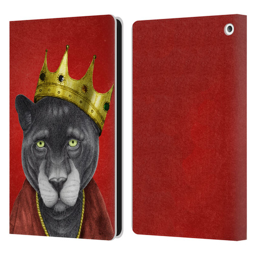 Barruf Animals The King Panther Leather Book Wallet Case Cover For Amazon Fire HD 8/Fire HD 8 Plus 2020