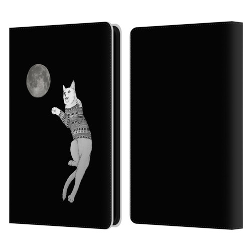 Barruf Animals Cat-ch The Moon Leather Book Wallet Case Cover For Amazon Kindle Paperwhite 5 (2021)