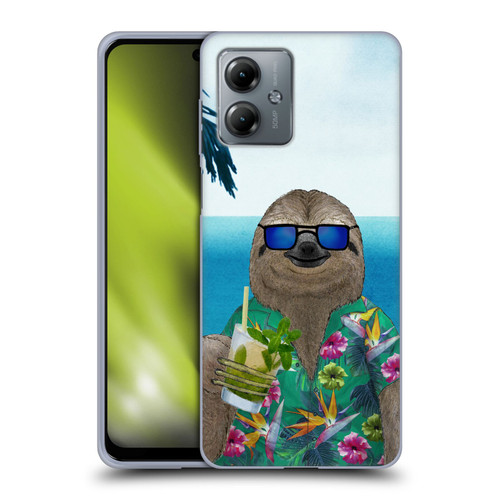 Barruf Animals Sloth In Summer Soft Gel Case for Motorola Moto G14