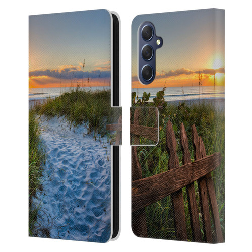 Celebrate Life Gallery Beaches Sandy Trail Leather Book Wallet Case Cover For Samsung Galaxy M54 5G