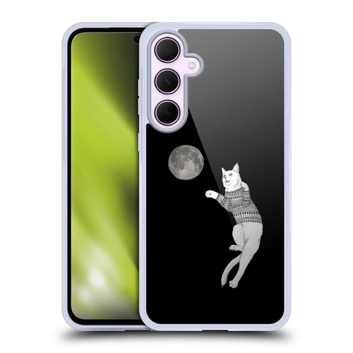 Barruf Animals Cat-ch The Moon Soft Gel Case for Samsung Galaxy A35 5G