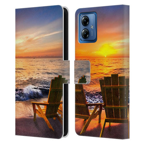 Celebrate Life Gallery Beaches 2 Sea Dreams III Leather Book Wallet Case Cover For Motorola Moto G14