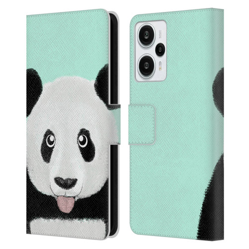 Barruf Animals The Cute Panda Leather Book Wallet Case Cover For Xiaomi Redmi Note 12T