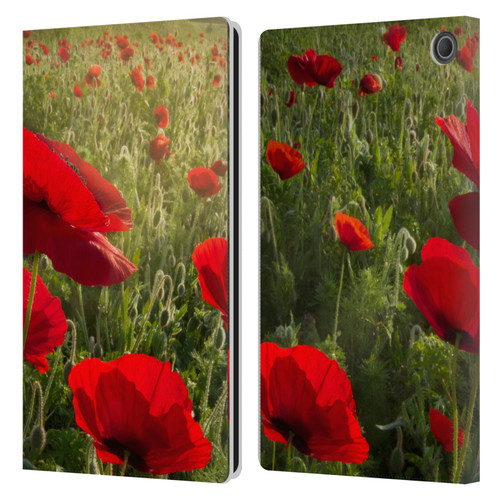 Celebrate Life Gallery Florals Waiting For The Morning Leather Book Wallet Case Cover For Amazon Fire Max 11 2023