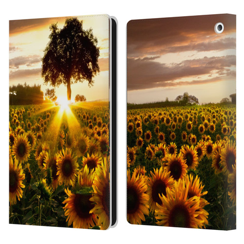 Celebrate Life Gallery Florals Fields Of Gold Leather Book Wallet Case Cover For Amazon Fire HD 8/Fire HD 8 Plus 2020