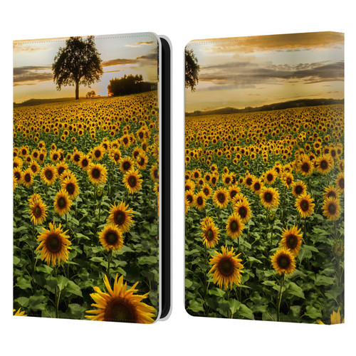 Celebrate Life Gallery Florals Big Sunflower Field Leather Book Wallet Case Cover For Amazon Kindle 11th Gen 6in 2022