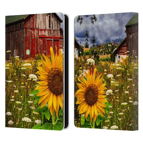 Celebrate Life Gallery Florals Barn Meadow Flowers Leather Book Wallet Case Cover For Amazon Kindle Paperwhite 5 (2021)