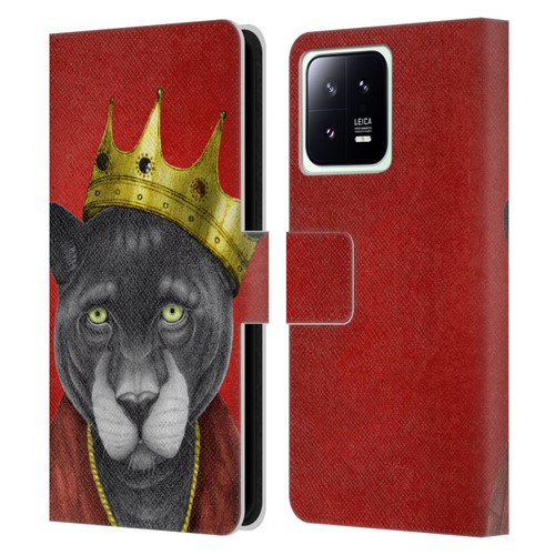 Barruf Animals The King Panther Leather Book Wallet Case Cover For Xiaomi 13 5G