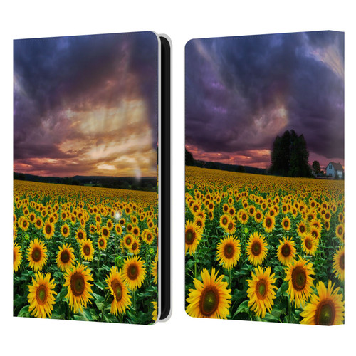 Celebrate Life Gallery Florals Stormy Sunrise Leather Book Wallet Case Cover For Amazon Kindle Paperwhite 5 (2021)