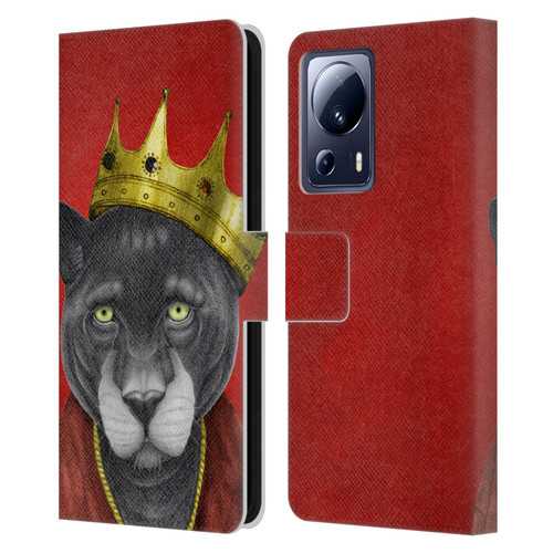 Barruf Animals The King Panther Leather Book Wallet Case Cover For Xiaomi 13 Lite 5G