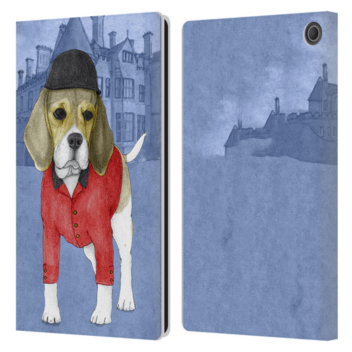 Barruf Dogs Beagle Leather Book Wallet Case Cover For Amazon Fire Max 11 2023