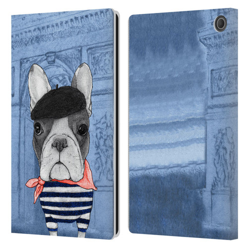 Barruf Dogs French Bulldog Leather Book Wallet Case Cover For Amazon Fire Max 11 2023