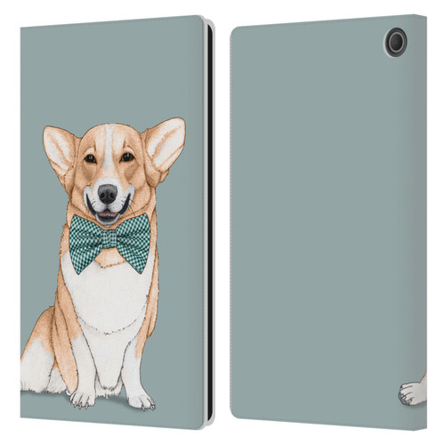 Barruf Dogs Corgi Leather Book Wallet Case Cover For Amazon Fire Max 11 2023