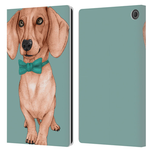 Barruf Dogs Dachshund, The Wiener Leather Book Wallet Case Cover For Amazon Fire Max 11 2023
